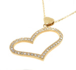 yellow gold diamond heart pendant