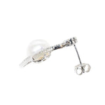 white gold diamond and pearl earrings
