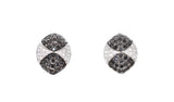 white gold black diamond and white diamond earrings