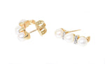 yellow gold pearl and diamond earrings