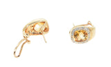 yellow gold citrine and diamond huggie earrings