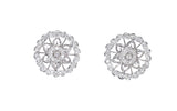 white gold floral design diamond stud earrings
