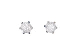 white gold diamond cluster stud earrings