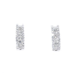 white gold diamond huggie earrings
