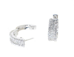white gold diamond huggie earrings