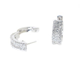 white gold diamond huggie earrings