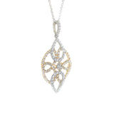 white gold and yellow gold diamond fashion pendant necklace
