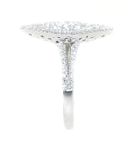 white gold diamond pave marquise shaped fashion ring
