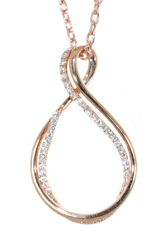 rose gold diamond swirl pendant 