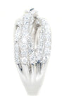 white gold overlap diamond lock ring