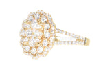 yellow gold diamond cluster ring