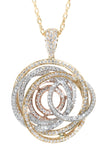 tri color diamond pendant