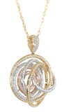 tri color diamond pedant 