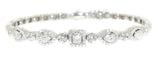 white gold diamond multi shape bangle bracelet