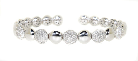 white gold flexible diamond cuff bracelet 