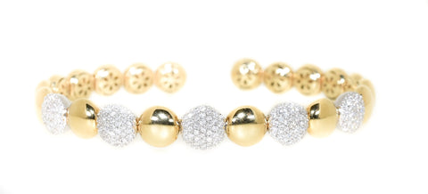 yellow gold flexible diamond cuff bracelet