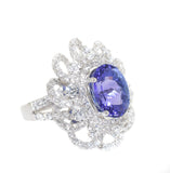 white gold tanzanite and diamond statement ring