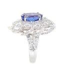 white gold tanzanite and diamond statement ring