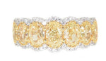 white gold and yellow gold fancy yellow and white diamond ring