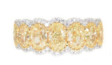 white gold and yellow gold fancy yellow and white diamond ring