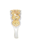 white gold and yellow gold fancy yellow and white diamond ring