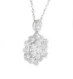 white gold diamond cluster pendant
