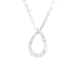 white gold pear-shaped diamond pendant