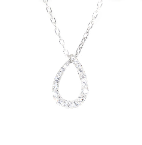white gold pear-shaped diamond pendant
