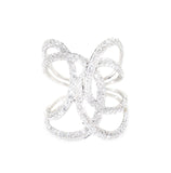 white gold fashion diamond loop ring
