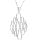 white gold diamond swirl pendant