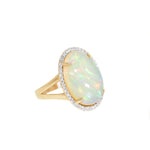 yellow gold opal and diamond ring 