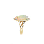 yellow gold opal and diamond ring 