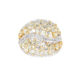yellow gold and white gold yellow diamond and white diamond fashion ring 