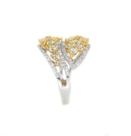 yellow gold and white gold yellow diamond and white diamond fashion ring