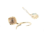 yellow gold opal and diamond drop earrings