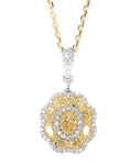 fancy yellow diamond cluster pendant