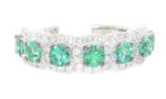 white gold emerald and diamond fashion ring 