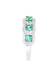 white gold emerald and diamond fashion ring