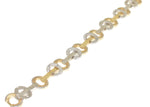 yellow gold and white gold movable oval link bracelet