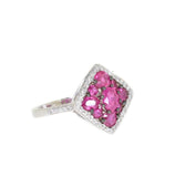 14kt White Gold Ruby & Diamond Fashion Ring