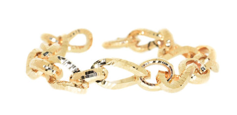 yellow gold diamond cut twisted link bracelet