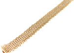yellow gold multi row satin finish link bracelet with polished link edges