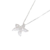 white gold diamond starfish pendant and chain