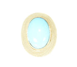 yellow gold beaded turquoise ring