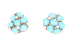 yellow gold turquoise and diamond earrings