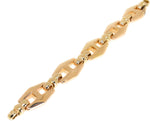 yellow gold geometric link bracelet