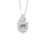 white gold multi shape diamond pendant necklace 