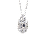 white gold multi shape diamond pendant necklace 