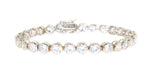 sterling silver round CZ bezel set tennis bracelet