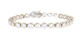 sterling silver round CZ bezel set tennis bracelet